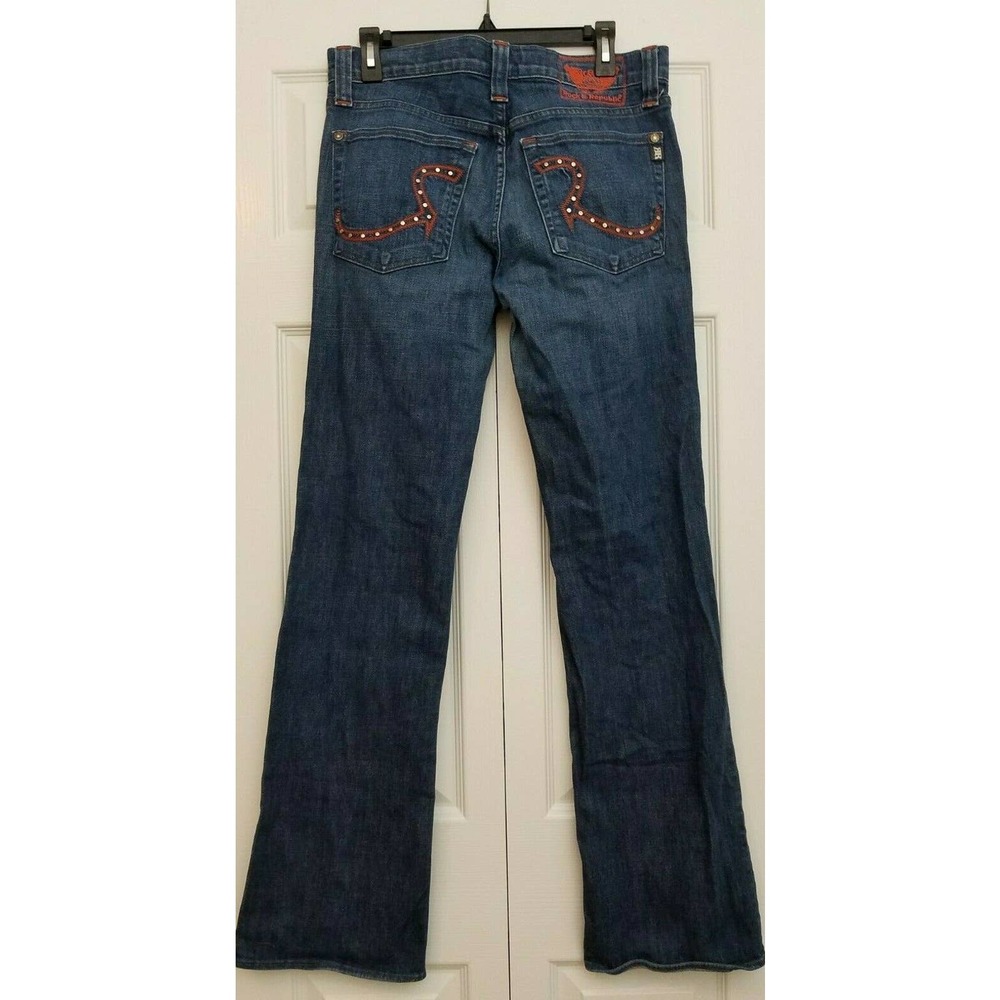 Rock & Republic Henlee Jeans 32 Studs Embroidered - Picture 3 of 7